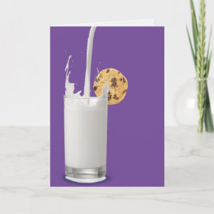 Carte anniversaire du lait et du biscuit