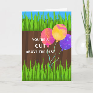 Carte Anniversaire du Landscaping avec ballons en herbe