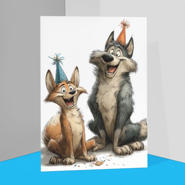 Carte Anniversaire du Loup mignon (Créateur téléchargé)