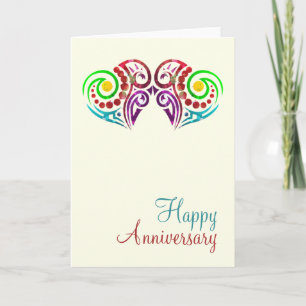 Carte Anniversaire du Mariage de deux coeurs