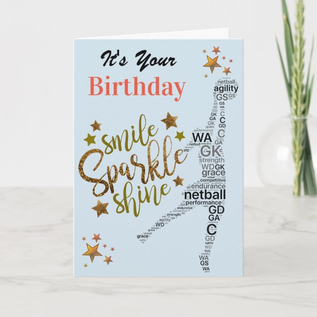 Carte Anniversaire du Netball Inspirant (Devant)