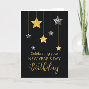Carte Anniversaire du Nouvel An Star Shine Gold