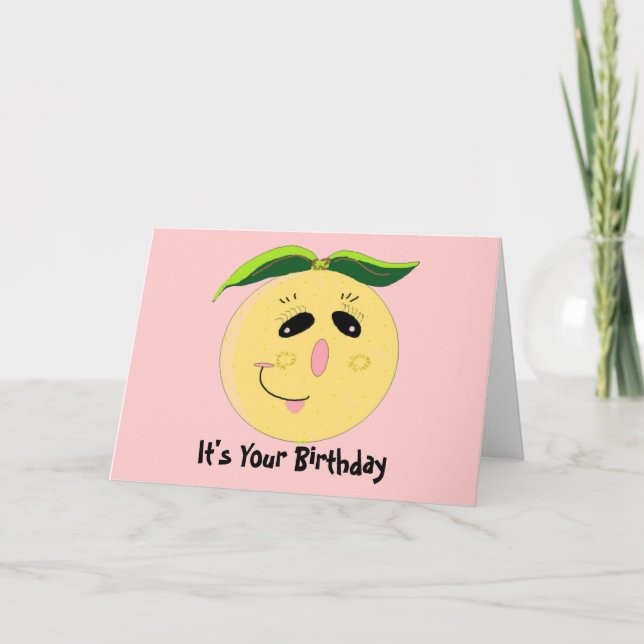 Carte Anniversaire du pamplemousse lunaire (Devant)