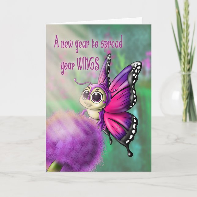 Carte Anniversaire du papillon mou (Devant)