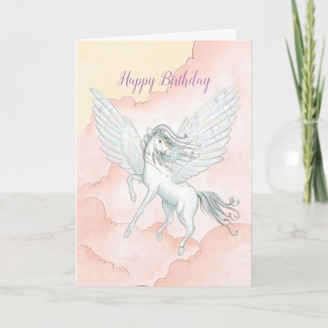 Carte Anniversaire du Pegasus volant (Devant)