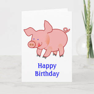 Carte Anniversaire du petit cochon