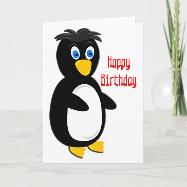 Carte Anniversaire du pingouin (Devant)