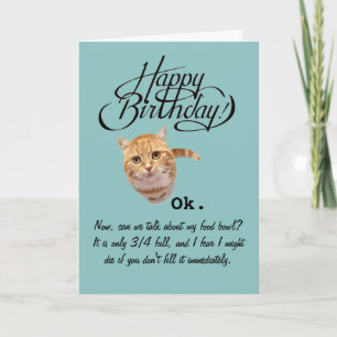 Carte Anniversaire du point de vue d'un chat (carte d'an