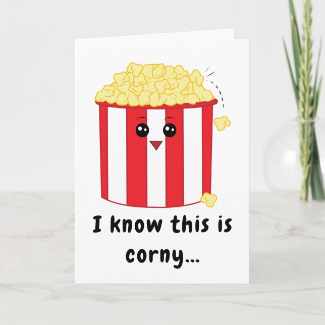 Carte Anniversaire du Popcorn mignon (Devant)