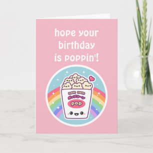 Carte Anniversaire du Popcorn mignon