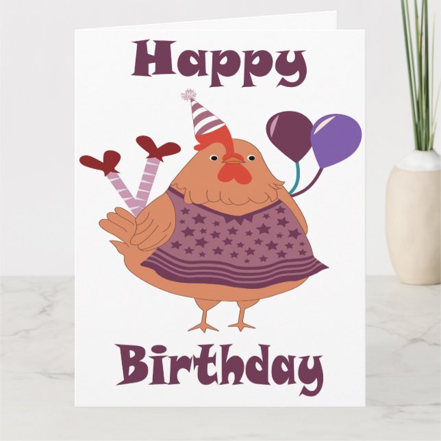 Carte Anniversaire du poulet (Devant)
