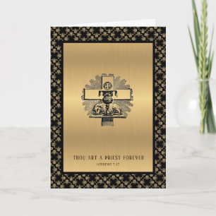 Carte Anniversaire du prêtre catholique Ordination Éléga