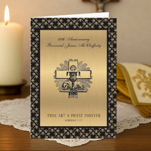 Carte Anniversaire du prêtre catholique Ordination voitu