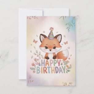 Carte Anniversaire du renard boisé de charme