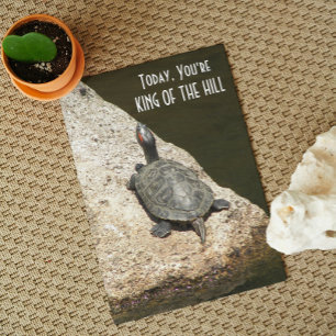 Carte Anniversaire du roi de la tortue sur la nature roc
