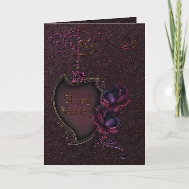 Carte Anniversaire du Rose gothique (Devant)