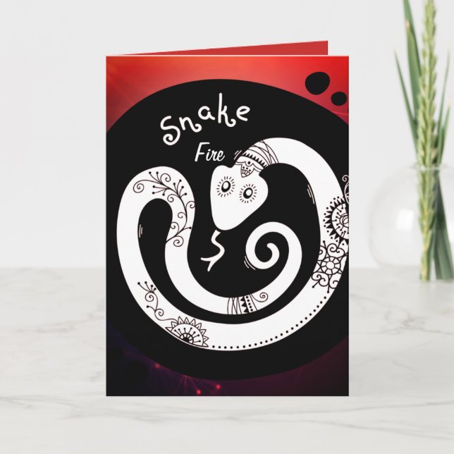 Carte Anniversaire du serpent à feu (Devant)