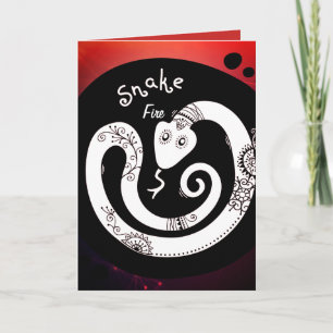 Carte Anniversaire du serpent à feu