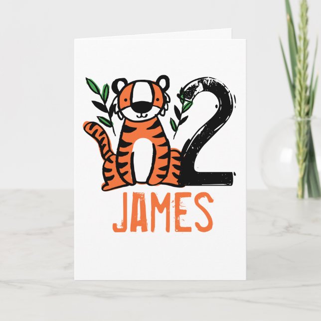 Carte Anniversaire du tigre sur mesure (Devant)