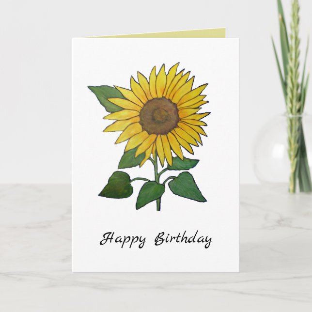Carte Anniversaire du tournesol (Devant)