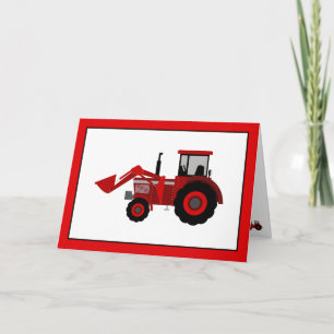 Carte Anniversaire du tracteur rouge