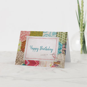 Carte Anniversaire du vieux Motif à courtepointe