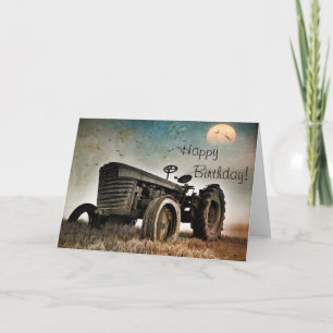 Carte Anniversaire du vieux tracteur