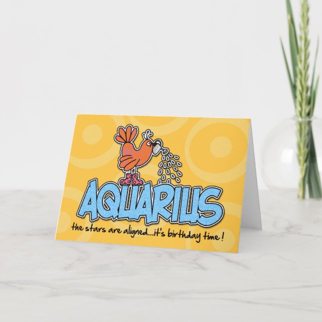 Carte Anniversaire du Zodiac - Aquarius (Devant)