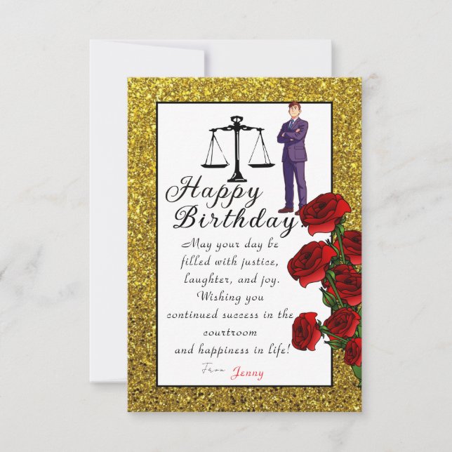 Carte anniversaire d'un avocat (Devant)