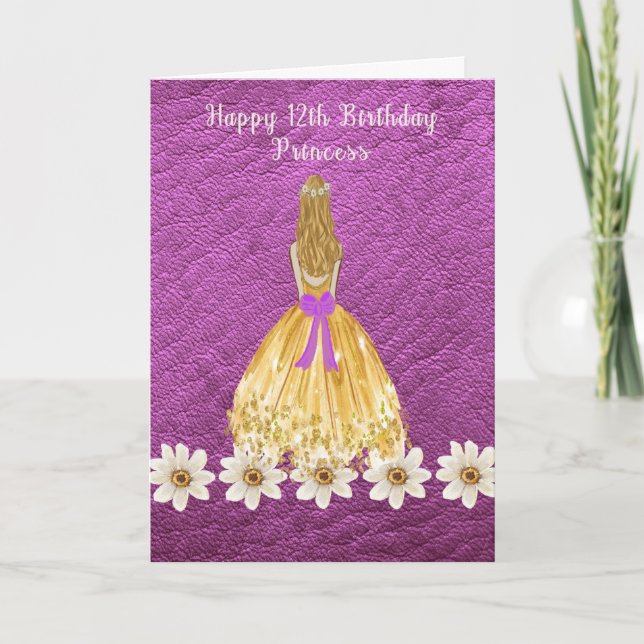 Carte Anniversaire d'une fille de 12 ans en Lavande (Devant)