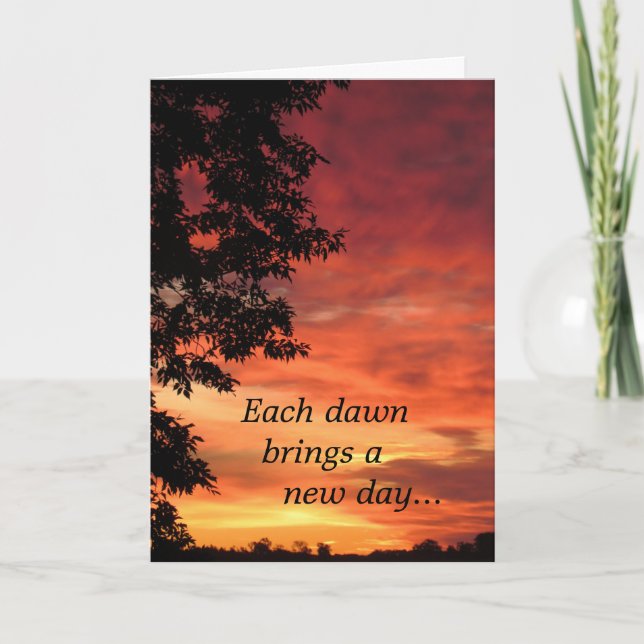 Carte anniversaire d'une mort - aube (Devant)