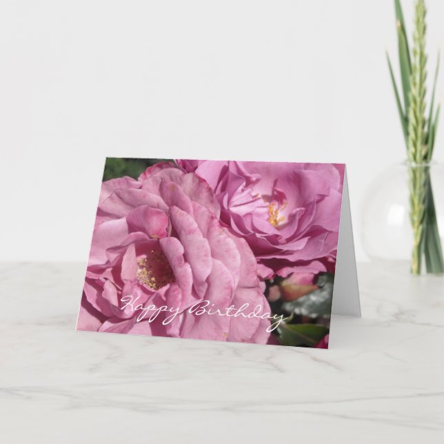 Carte Anniversaire élégant de rose profonde (Devant)