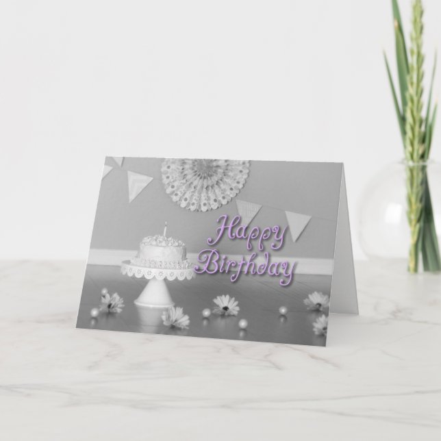Carte Anniversaire en B/W (Devant)