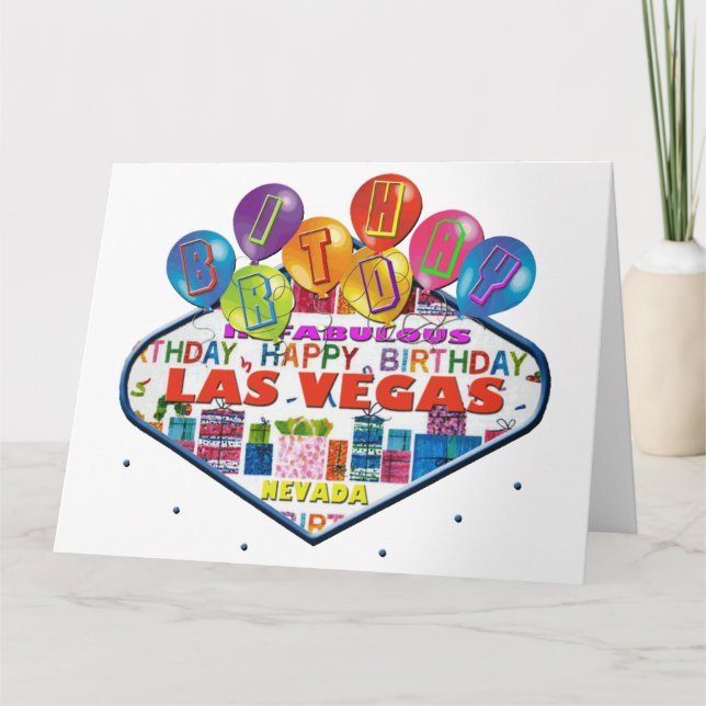 CARTE ANNIVERSAIRE EN FABULOUS LAS VEGAS CARD (Devant)