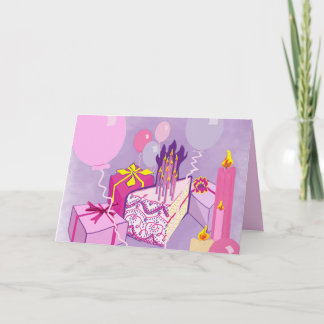Carte ANNIVERSAIRE en PINKS Card