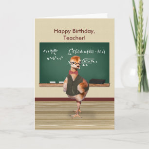 Carte Anniversaire, Enseignant, Bébé Oiseau, Personnalis