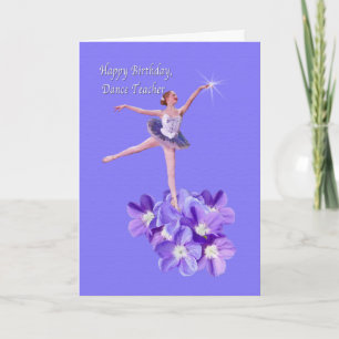 Carte Anniversaire, Enseignants de danse, Ballerina et V