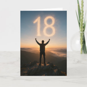Carte Anniversaire Épique 18 Ans Lever de Soleil en Mont