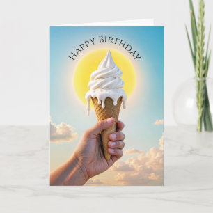 Carte Anniversaire Été Écoulement Ice Crème Cône