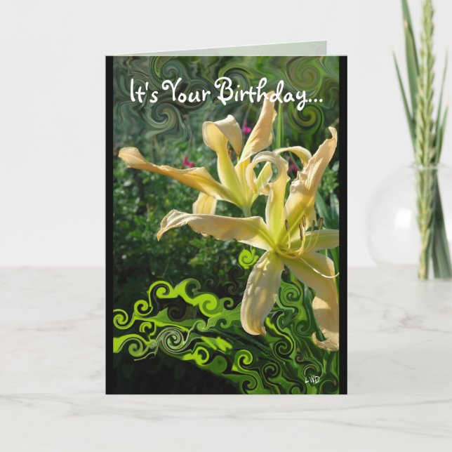 Carte Anniversaire fantaisie de Daylily (Devant)