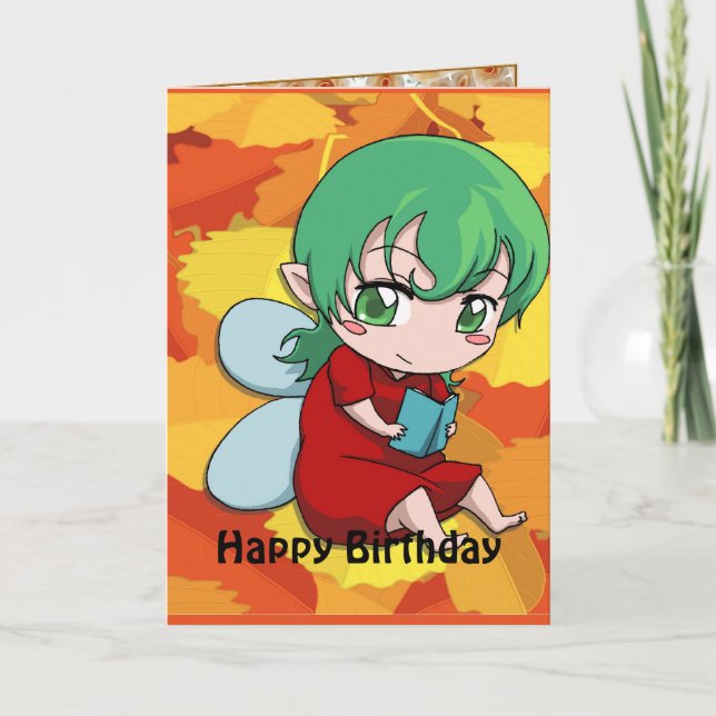 Carte Anniversaire féerique - livres d'amour d'I (Devant)