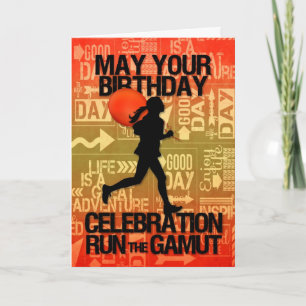 Carte Anniversaire Femme Coureur de sport thème