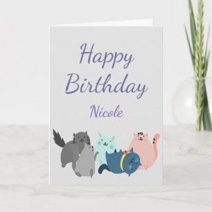 Carte Anniversaire Femmes Collect Chats Beaucoup de patt