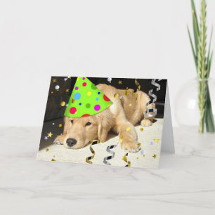 Carte Anniversaire fête Animal Golden Retriever