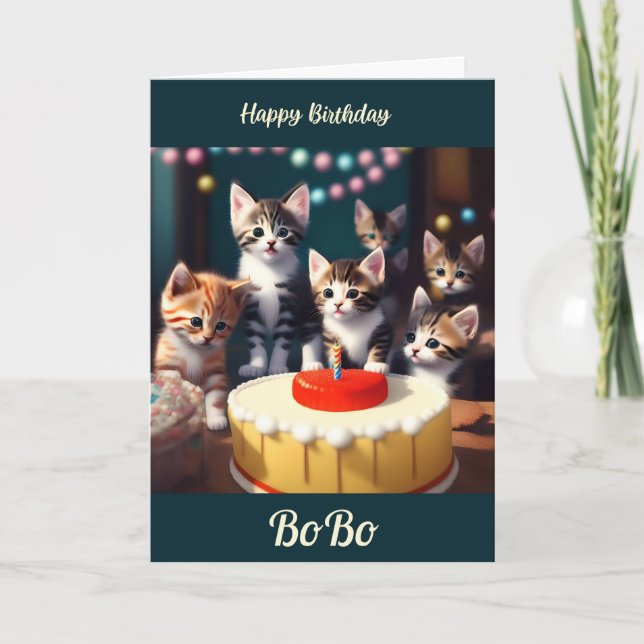 Carte Anniversaire & Fête Petit Kitty (Devant)