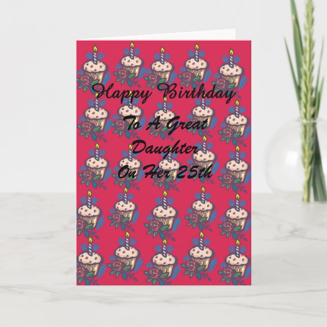Carte anniversaire fille 25e (Devant)