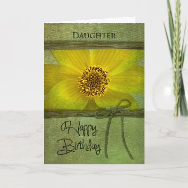 CARTE ANNIVERSAIRE - FILLE - JOUR JAUNE (Devant)