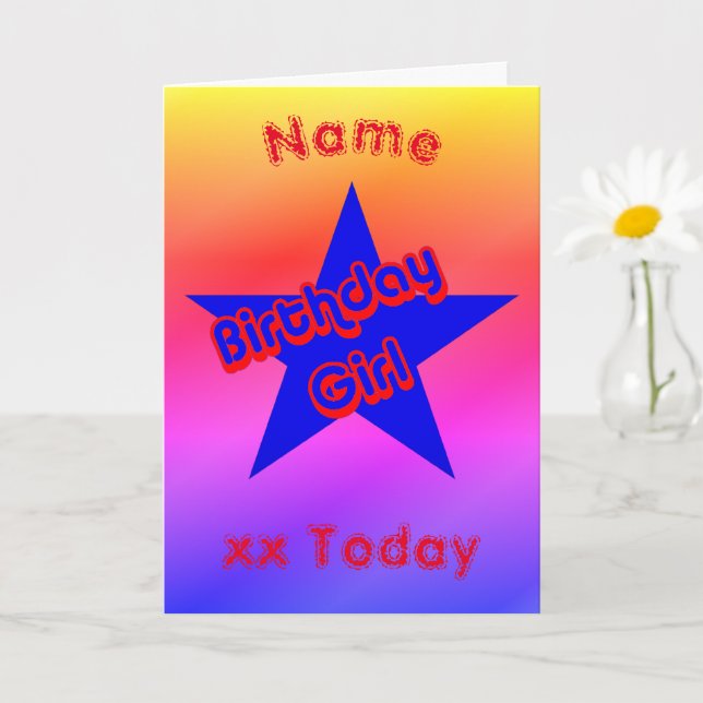 Carte Anniversaire Fille mignonne Anniversaire personnal (Petite plante)