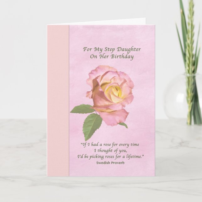 Carte Anniversaire, Fille pas, Rose de la paix (Devant)