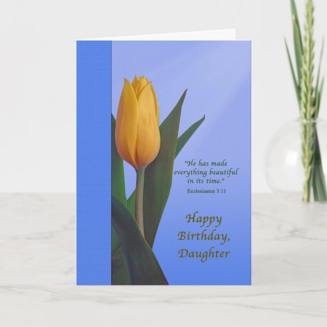 Carte Anniversaire, Fille, Tulipe d'Or (Devant)